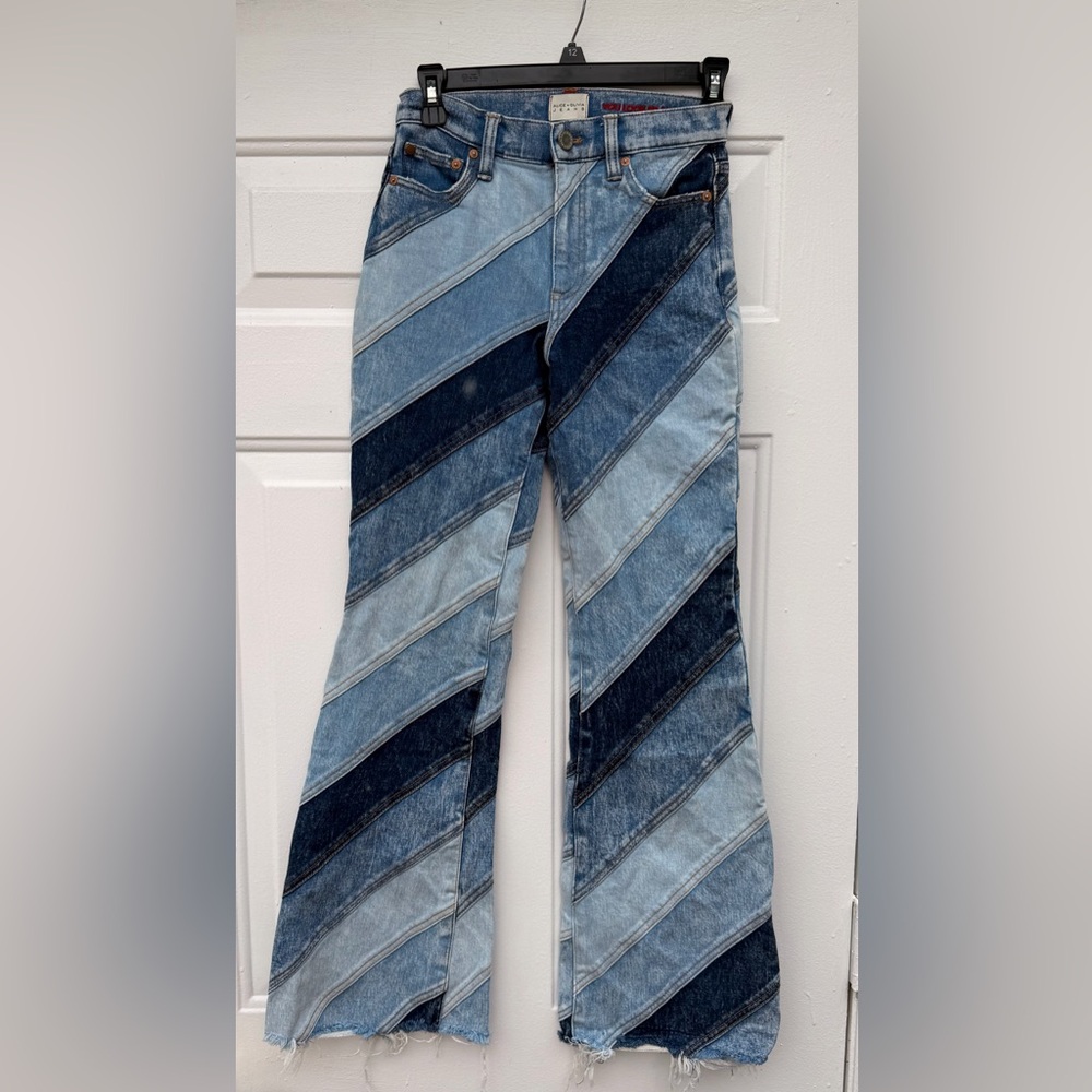 Alice + Olivia Denim Striped Flare Jeans